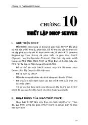 Thiết lập dhcp server