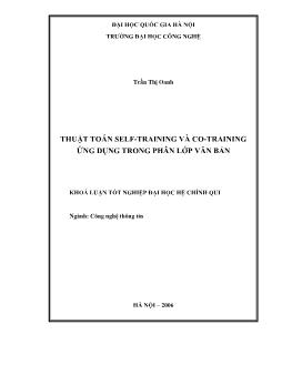 Thuật toán self - Training và co - Training ứng dụng trong phân lớp văn bản