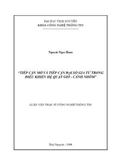 Tiếp cận mờ và tiếp cận đại số gia tử trong điều khiển hệ quạt gió - Cánh nhôm