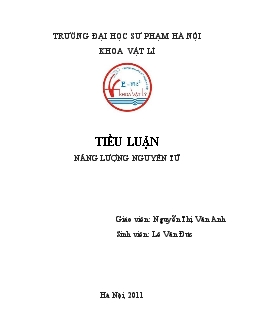 Tiểu luận Năng lượng nguyên tử