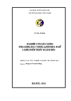 Tiểu luận Nghiên cứu xây dựng ứng dụng học tiếng anh theo ngữ cảnh trên thiết bị di động