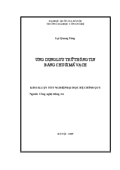 Tiểu luận Ứng dụng lưu trữ thông tin bằng chuỗi mã vạch