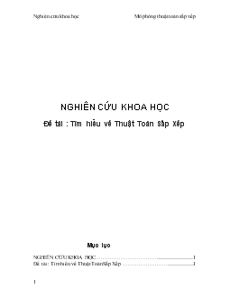 Tìm hiểu về thuật toán sắp xếp