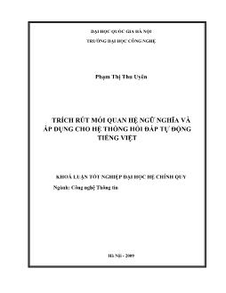 Trích rút mối quan hệ ngữ nghĩa và áp dụng cho hệ thống hỏi đáp tự động Tiếng Việt