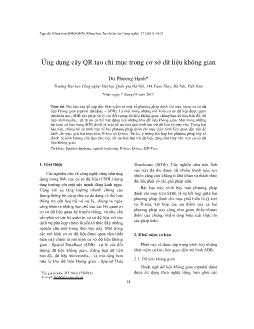 Ứng dụng cây QRtạo chỉ mục trong cơ sở dữ liệu không gian