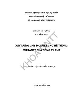 Xây dựng CMS module cho hệ thống Intranet của công ty TMA