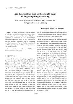 Xây dựng một mô hình hệ thống multi - Agent và ứngdụng trong e - Learning