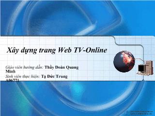 Xây dựng trang Web TV - Online