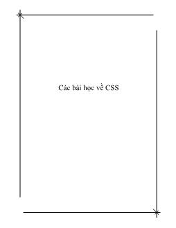 Các bài học về CSS