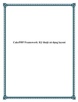 CakePHP Framework: Kỹ thuật sử dụng layout