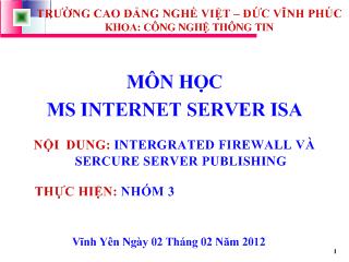 Intergrated firewall và sercure server publishing