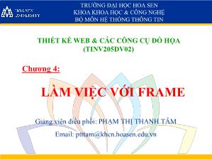 Thiết kế web và các công cụ đồ họa (tinv205dv02) - Chương 4: Làm việc với frame