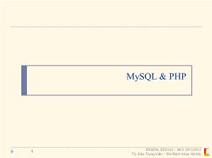Tìm hiểu My SQL và PHP