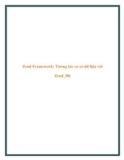 Zend Framework: Tương tác cơ sở dữ liệu với Zend_Db