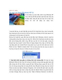 50 mẹo sử dụng Windows XP