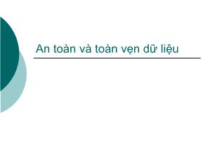 An toàn và toàn vẹn dữ liệu