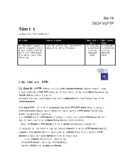 Bài 19: Dịch vụ FTP