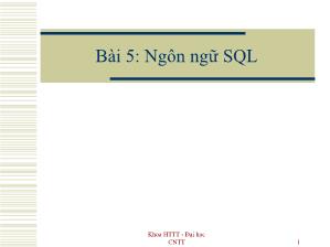 Bài 5: Ngôn ngữ SQL