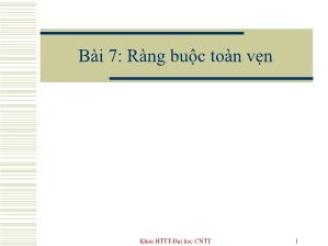 Bài 7: Ràng buộc toàn vẹn