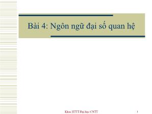 Bài giảng đại số quan hệ