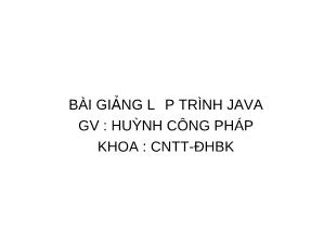 Bài giảng lập trình java