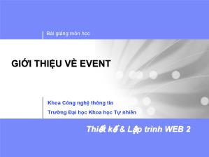 Bài giảng môn học - Giới thiệu về event