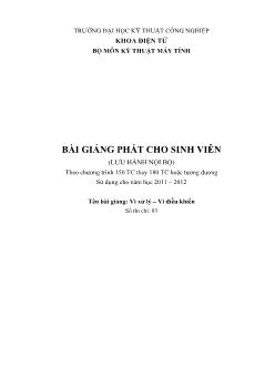 Bài giảng Vi xử lý – Vi điều khiển