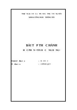 Bài tập thực hành học phần Tin học ứng dụng