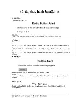 Bài tập thực hành JavaScript
