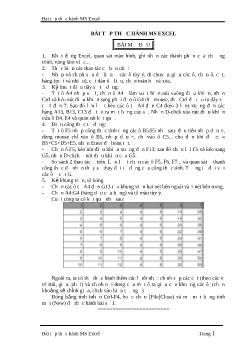 Bài tập thực hành MS EXCEL