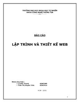 Báo cáo Lập trình và thiết kế web