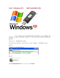 Cài đặt Windows XP từ ổ USB Flash (USB>=2G)