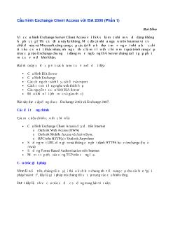 Cấu hình Exchange Client Access với ISA 2006 (Phần 1)