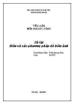 Đề tài Biên và các phương pháp dò biên ảnh