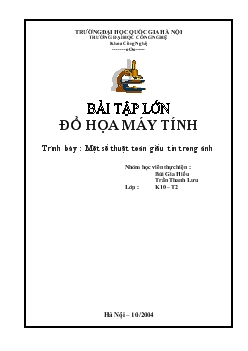 Đề tài Một số thuật toán giấu tin trong ảnh