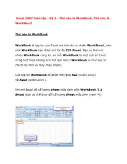 Excel 2007 toàn tập - Kỳ 2 - Thế nào là WorkBook, Thế nào là WorkSheet