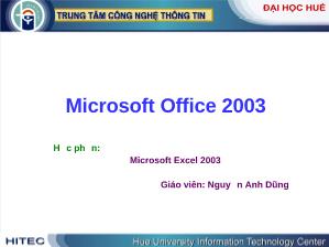 Giáo trình Microsoft Office 2003