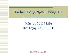 Giáo trình môn: Cơ sở dữ liệu