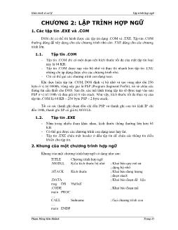 Giáo trình vi xử lý - Chương 2: Lập trình hợp ngữ