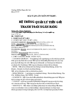 Hệ thống quản lý tiền gởi thanh toán ngân hàng