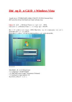 Hướng dẫn cài đặt windows vista