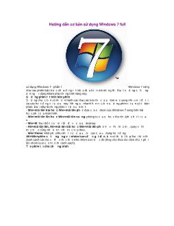 Hướng dẫn cơ bản sử dụng Windows 7 full