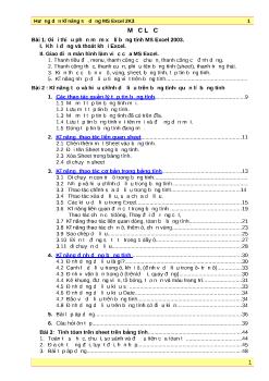 Hướng dẫn kỹ năng sử dụng MS Excel