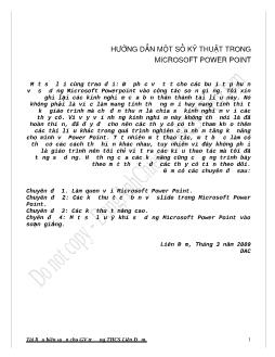 Hướng dẫn một số kỹ thuật trong microsoft power point