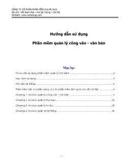 Hướng dẫn sử dụng Phần mềm quản lý công văn - Văn bản