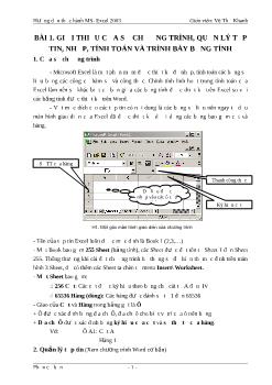 Hướng dẫn thực hành MS - Excel 2003