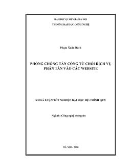 Khóa luận Phòng chống tấn công từ chối dịch vụ phân tán vào các website