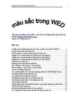 Lý thuyết màu sắc trong thiết kế wed