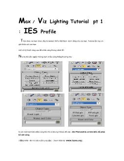 Max/Viz Lighting Tutorial