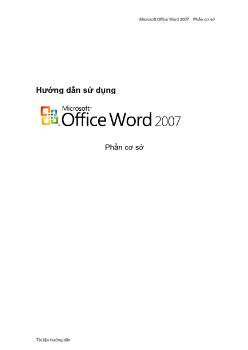 MicrosoftOffice Word 2007 – Phần cơ sở